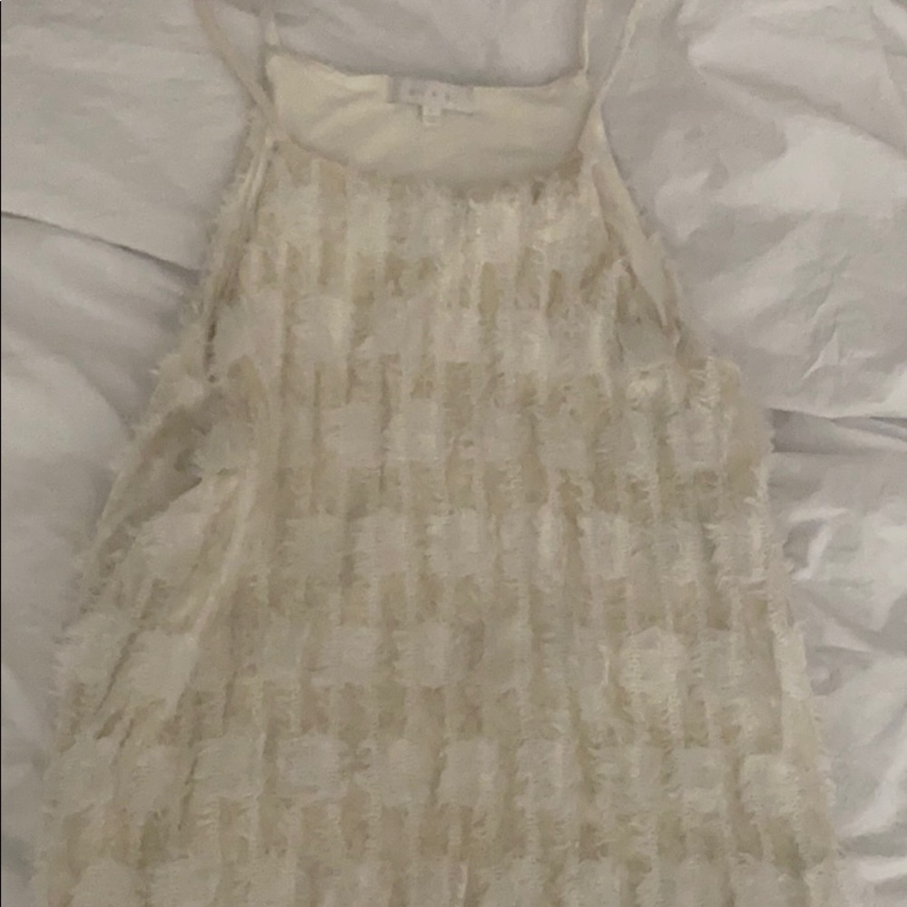 Soft white fur tank